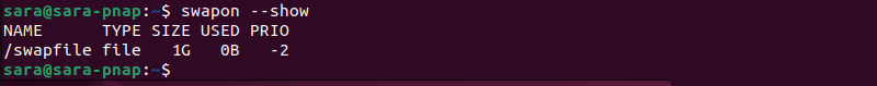 using swapon --show in linux to check that a swap file has been decreased successfully