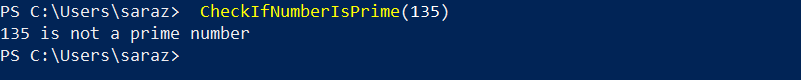 Test echo function in a PowerShell and it's not a prime number