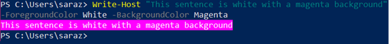 Write-Host color chnage