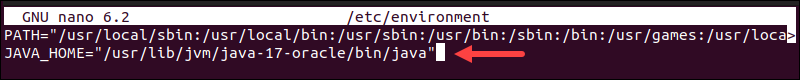 Setting up the JAVA_HOME environment variable in Ubuntu.