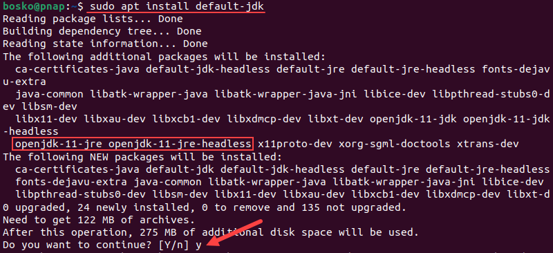 Installing the default Java JDK version in Ubuntu.