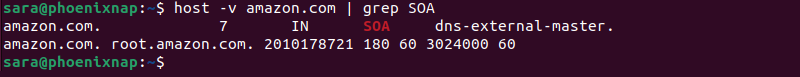 host grep SOA working terminal output