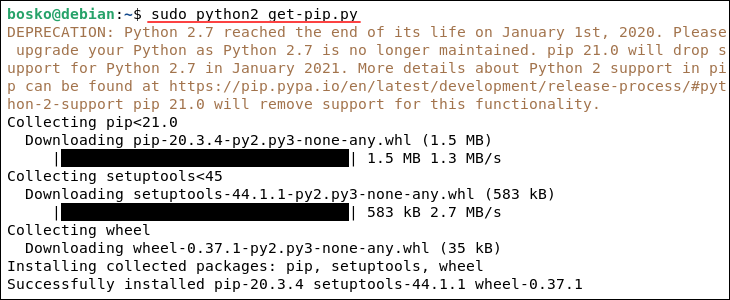 Installing Pip using Python 2 and installation script