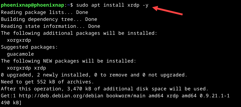 Install xrdp in Debian 12.