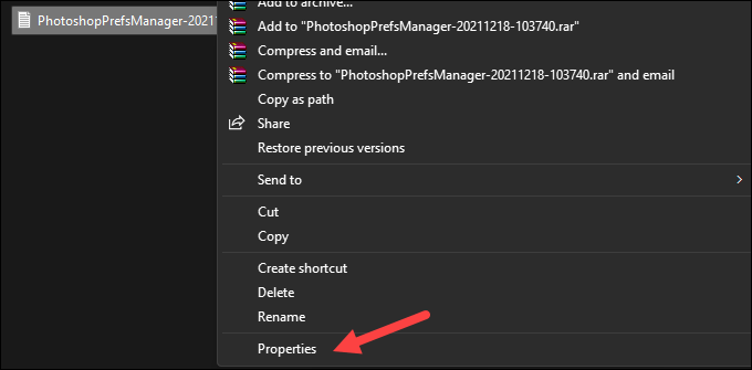Obtaining a file's properties to see its absolute path in Windows.