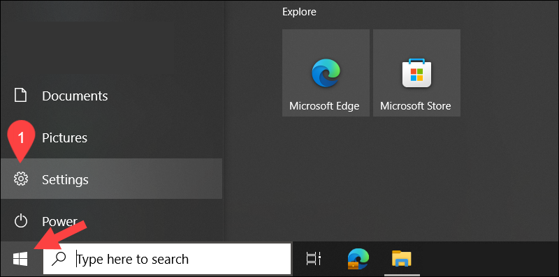 Access Settings App in Windows.