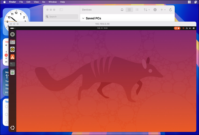 Ubuntu desktop in macOS.