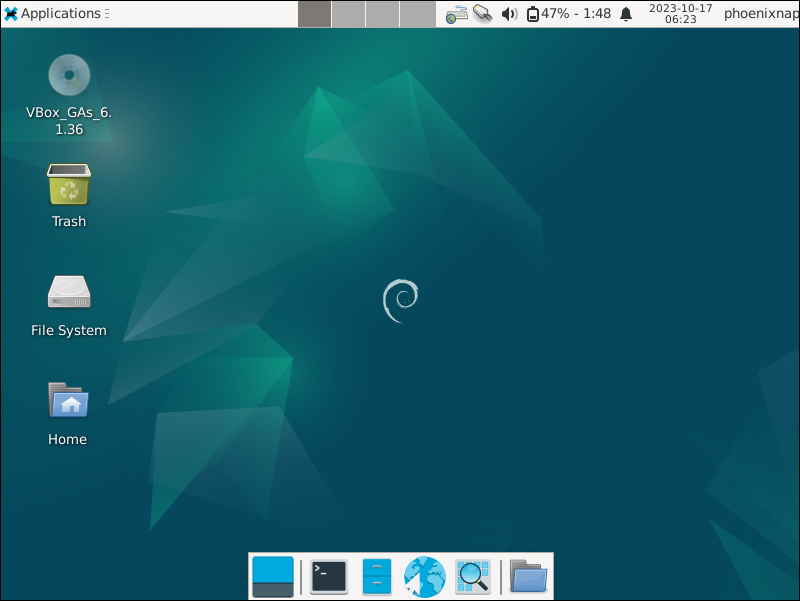 XFCE desktop in Debian 12.