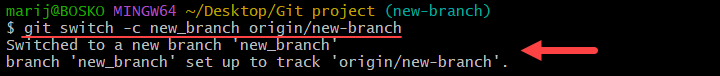 Creating a new branch based on a remote one.
