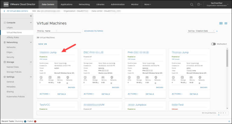 Change Storage Policy to HPE Alletra All-NVMe in VMware Cloud Director