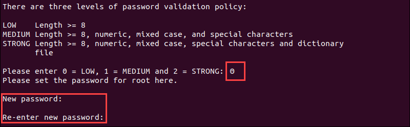 adding new password terminal output