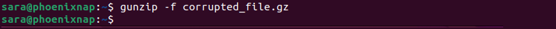 gunzip -f terminal output