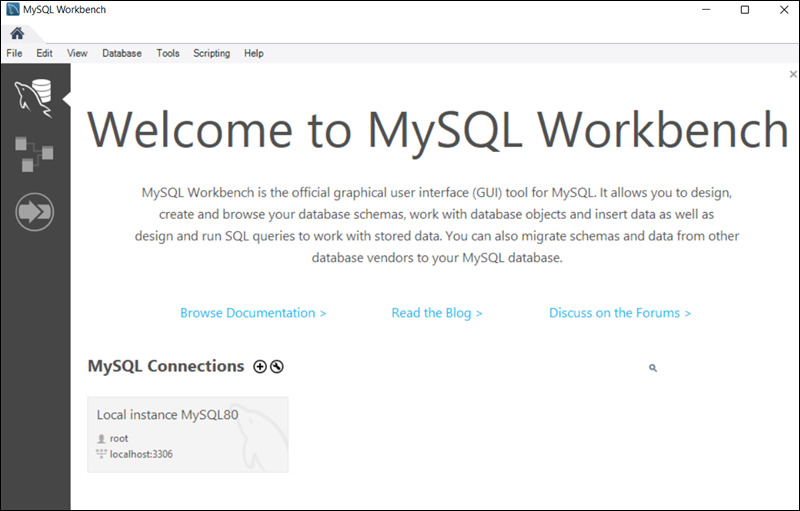 Launch MySQL Workbench.