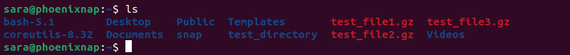 ls terminal output multiple archoves