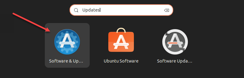 Open Software & Updates application