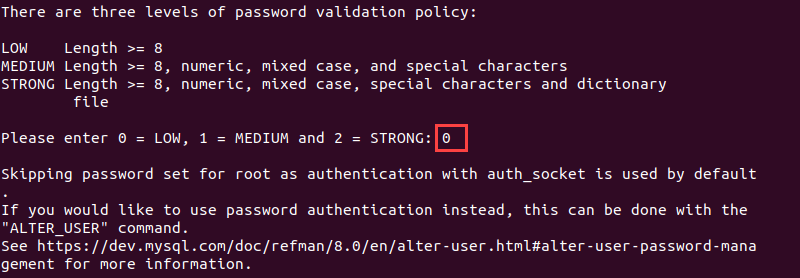 password validation policy levels
