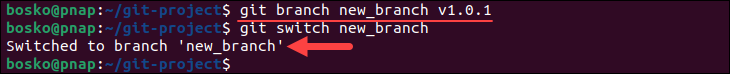 Creating a new Git branch from a tag.