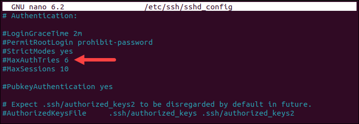 Editing the ssh configuration file.