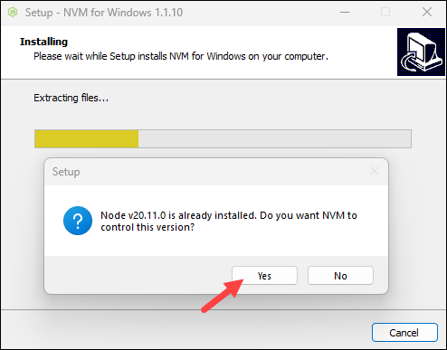 Using nvm to control Node.js on Windows.