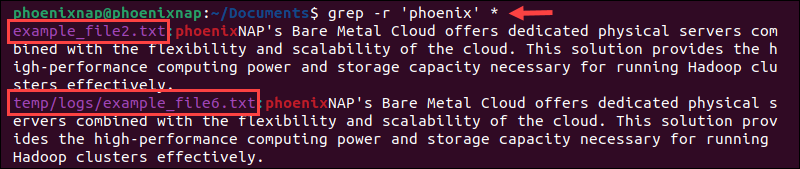 Search sub-directories in Linux using grep.