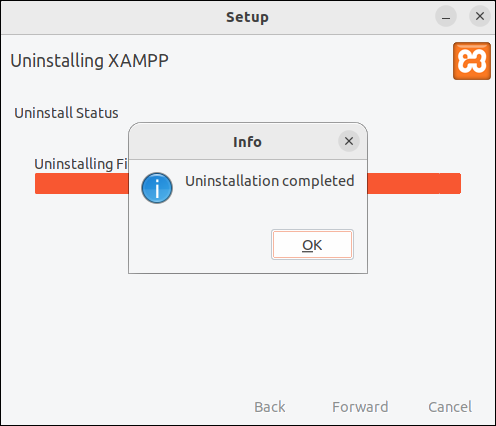 Uninstalling XAMPP from Ubuntu.
