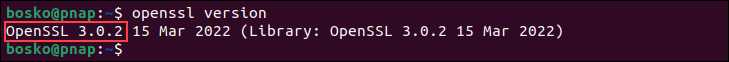 Checking OpenSSL version on Linux.
