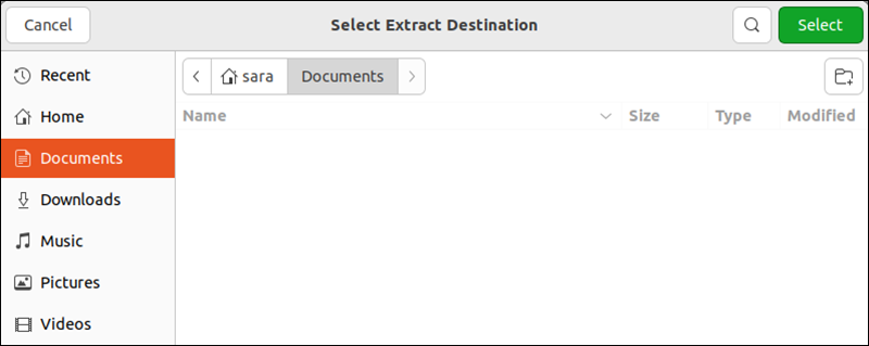 Navigate to the location where you want to extract files
