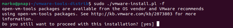 Installing VMware Tools via command line.