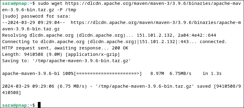 download official Maven archive on Debian