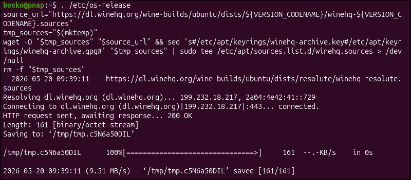 Adding the WineHQ repository to Ubuntu.
