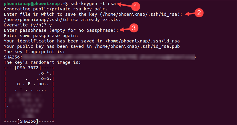 Steps to create SSH key pair in Linux.