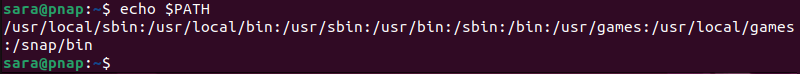 echo $PATH terminal output in Ubuntu