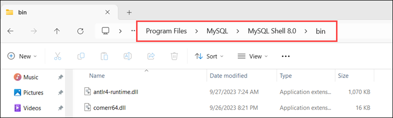Find MySQL  bin folder