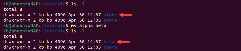 mv alpha beta terminal output
