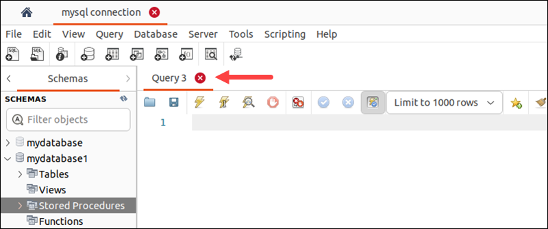 open a new query in Workbench