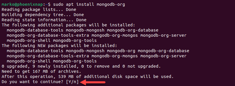 Installing MongoDB using APT.