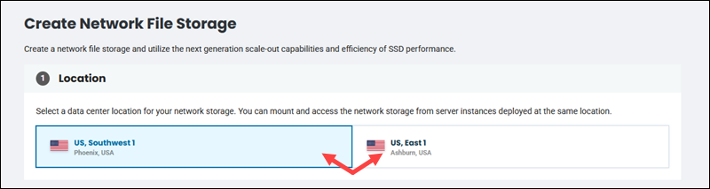 Network file storage location Phoenix
