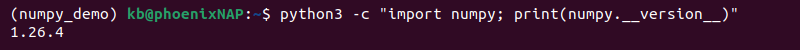conda numpy version terminal output