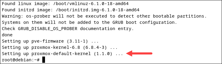 Installing Proxmox kernel instead of Linux kernel.