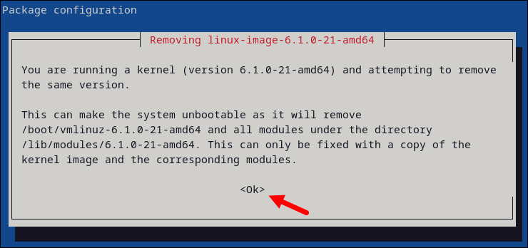 Removing Linux kernel.