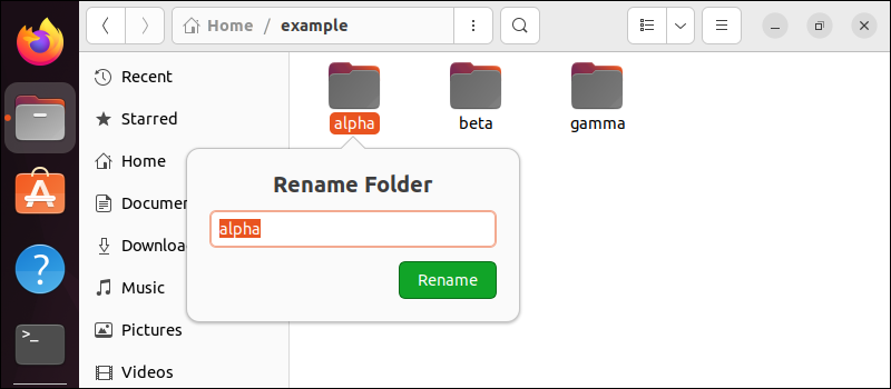 Ubuntu GUI rename single folder
