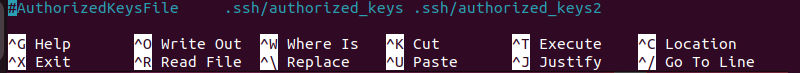 authorized_keys file in Nano