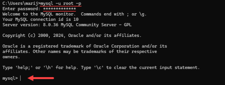 Connect to MySQL from the Command Line in Windows