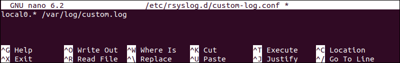 create log configuration file