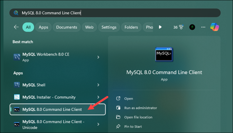 Connect to MySQL from the Command Line in Windows