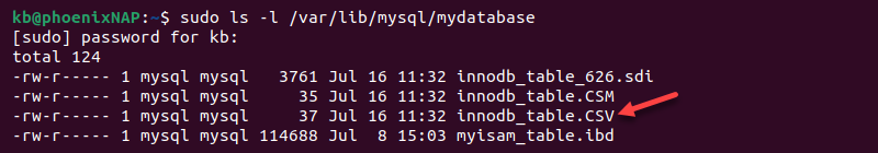 MySQL database table CSV file output