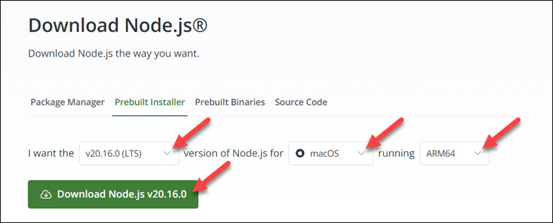 Node.js download page.