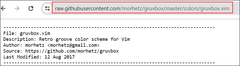 Vim gruvbox color scheme URL
