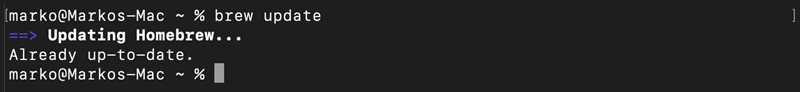 Updating Homebrew in macOS.