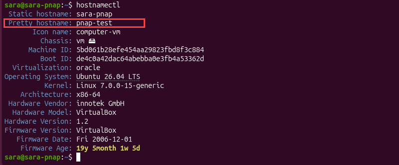 Pretty hostname in hostnamectl terminal output